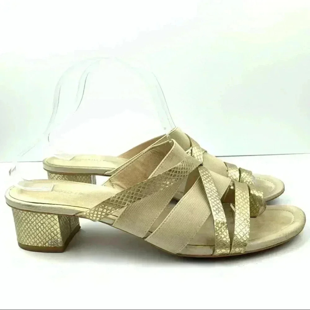 Donald j Pliner sandals 9.5 gold metallic leather - Picture 12 of 12